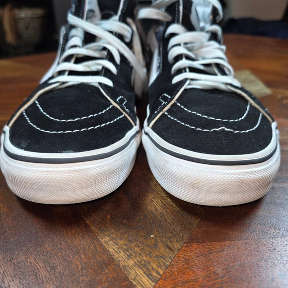 Men's Vans Sk8-Hi Black White Blue Skull Floral Sneakers US 7. - Picture 4 of 11